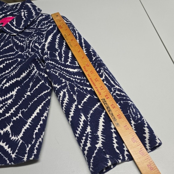 Lilly Pulitzer Blazer Womens 8 Blue Beauford Show Your Stripes Zebra Office‎ - Picture 11 of 13